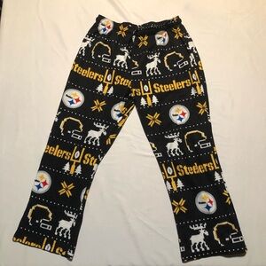 Pittsburgh Steelers NFL Pajama Sleepwear Pants Women's XL Straight Graphic Black